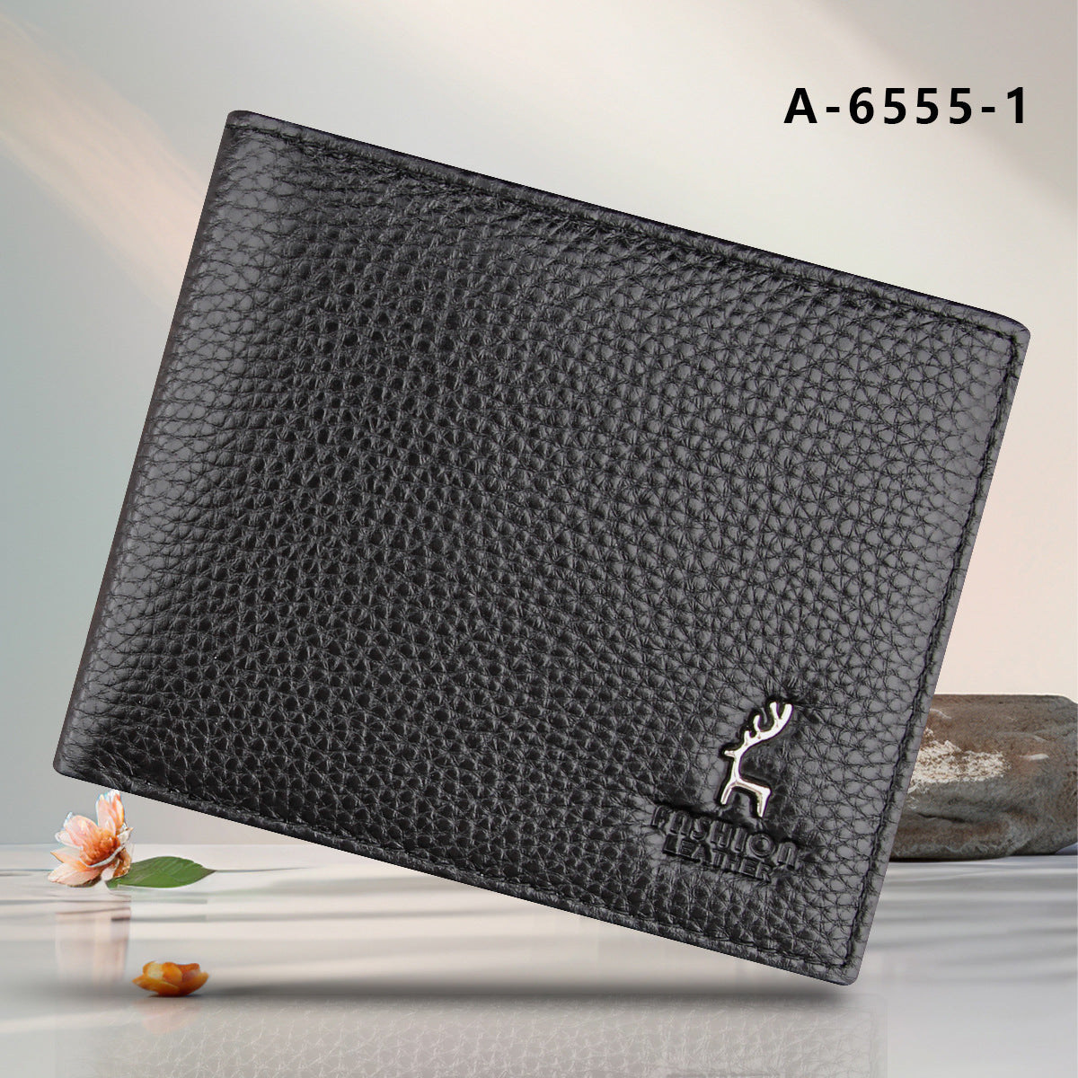TOREVO Bifold Leather Wallet — open