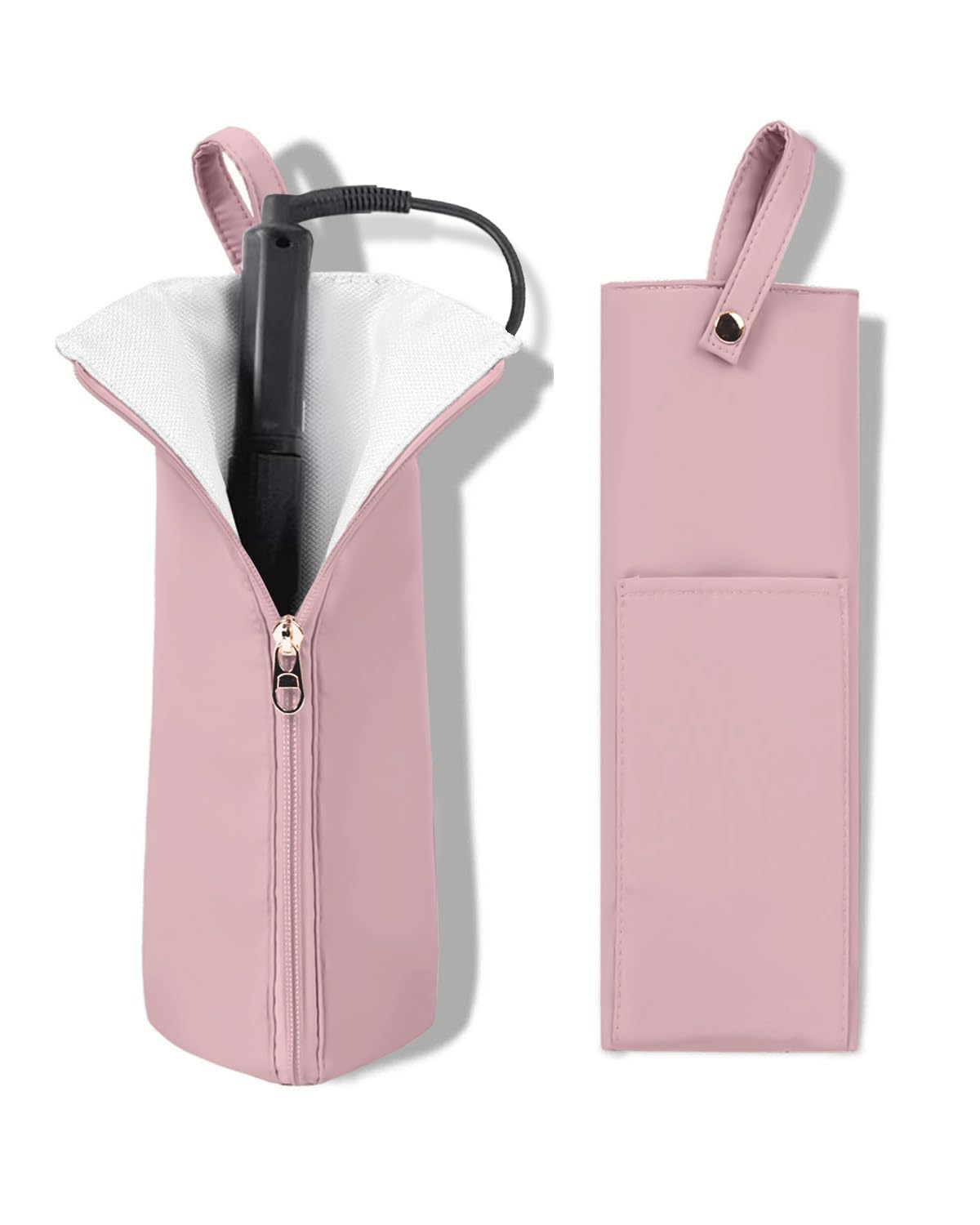 TOVERO-Easy-U Hot Iron Holder & Mat Heat Resistant Travel Bag for Curling Iron Flat Iron - Hair Tool Organizer for Home Travel
