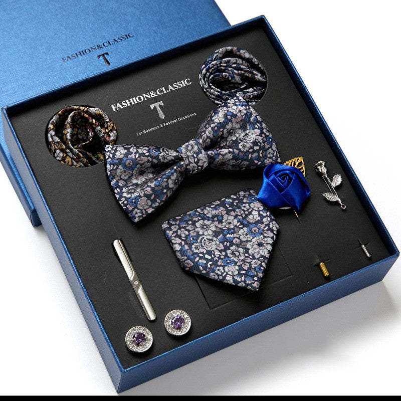 TOREVO Necktie & Pocket Square Set — pattern