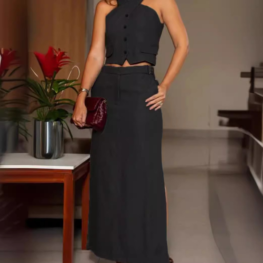 TOREVO Tailored Set: Vest and Long Skirt (One Set)