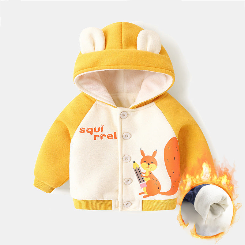 TOREVO Baby Fleece Hooded Jacket for Boys and Girls Winter