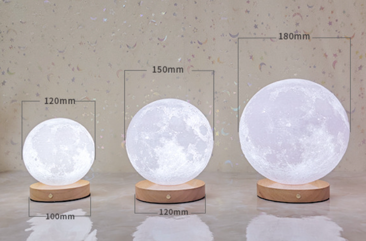 TOREVO 3D Moon Lamp with Wooden Base Night Light
