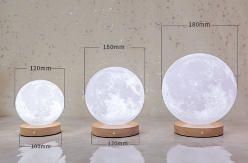 TOREVO 3D Moon Lamp with Wooden Base Night Light