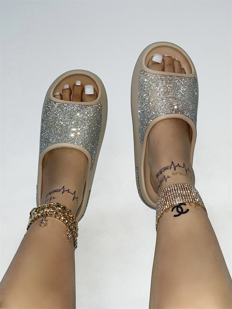 TOVERO - 2023 Women's Thick-Soled Diamond Slides Slippers