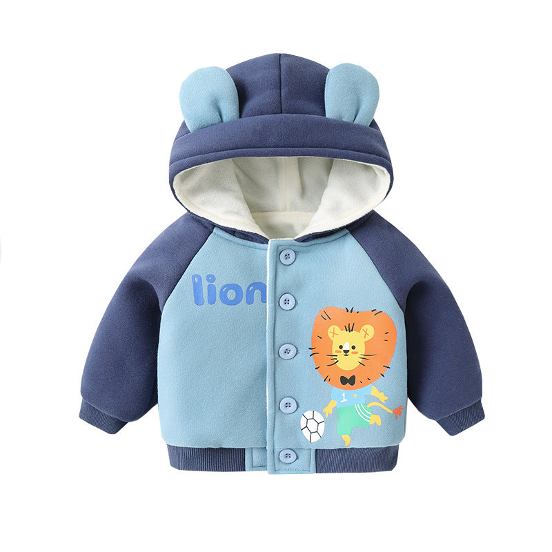 TOREVO Baby Fleece Hooded Jacket for Boys and Girls Winter