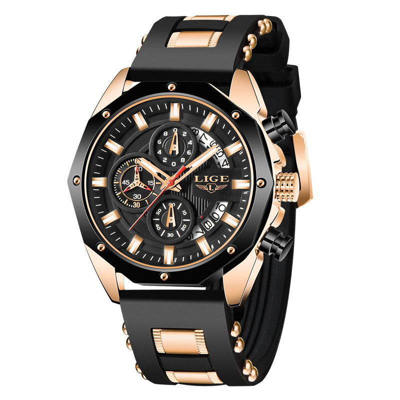 TOREVO Meridian Chronograph Watch — gold black