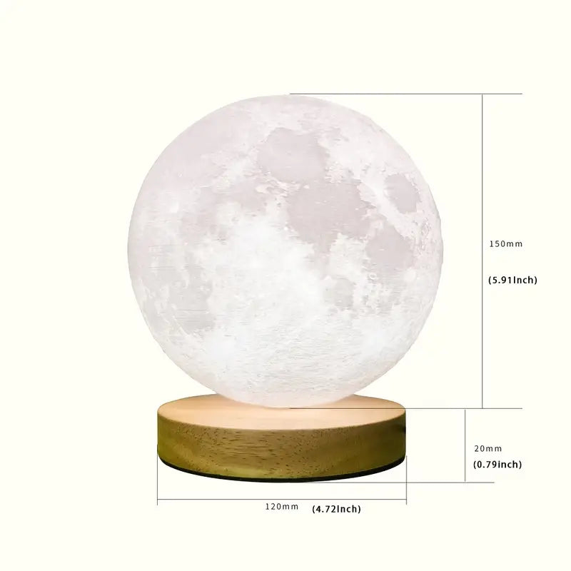 TOREVO 3D Moon Lamp with Wooden Base Night Light