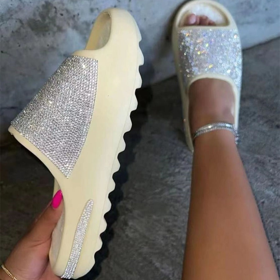 TOVERO - 2023 Women's Thick-Soled Diamond Slides Slippers