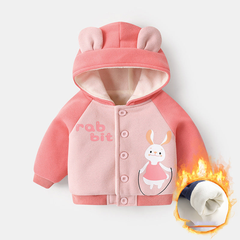 TOREVO Baby Fleece Hooded Jacket for Boys and Girls Winter